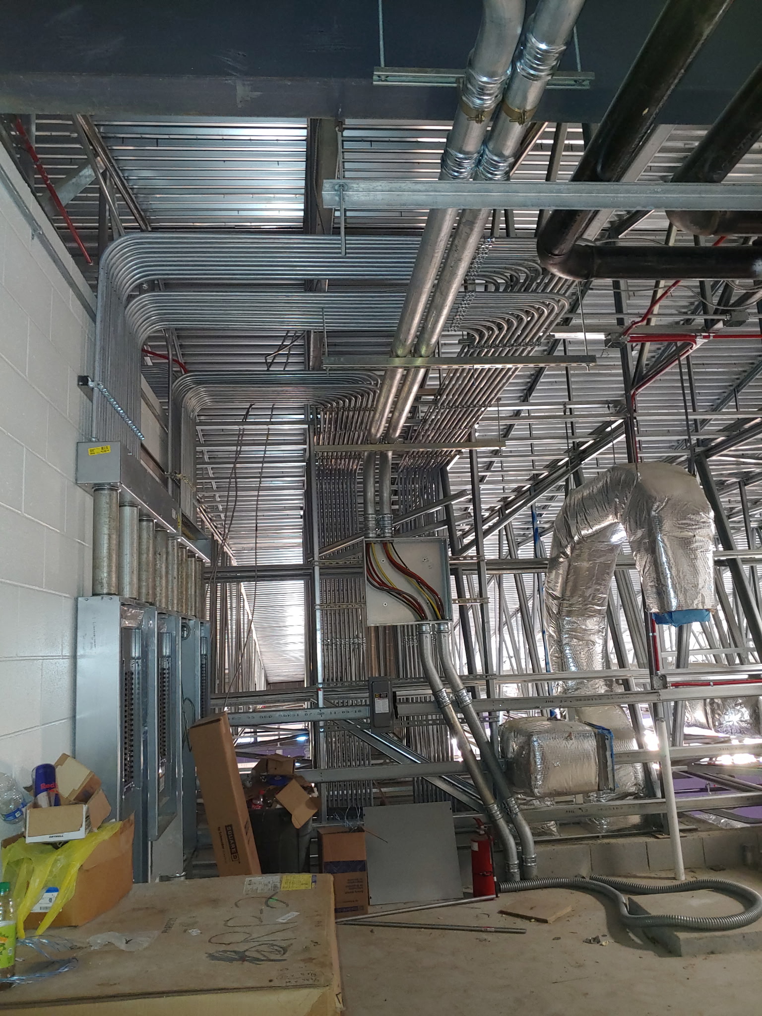 Commercial electrical conduit installation